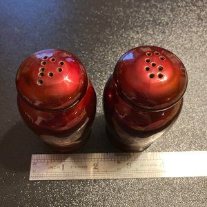 1940 Japanese Red Laquer Salt & Pepper Shaker